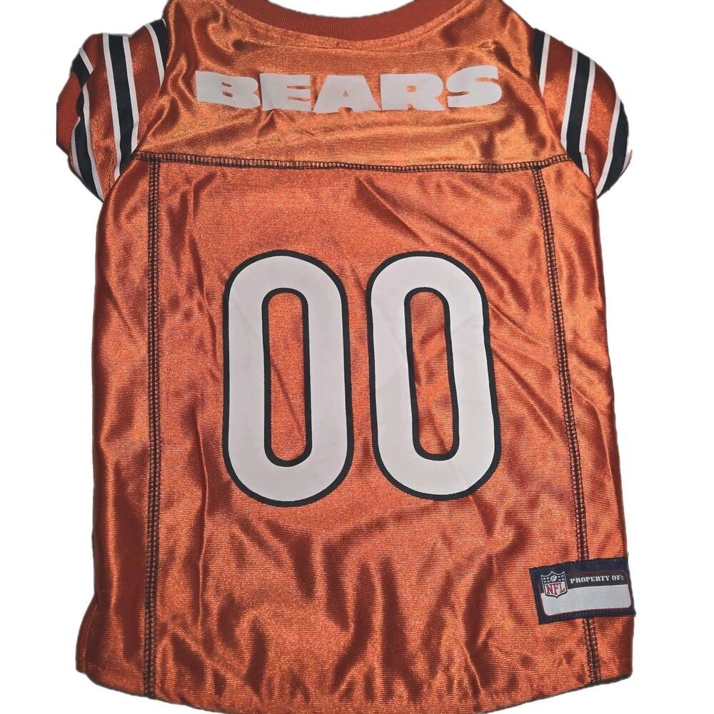NWT Pets First NFL CHICAGO BEARS Orange Dog Jersey, Size LARGE Up To 40lbs Dog